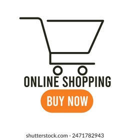 Online shopping . Online delivery . Cart icon. Vector illustration
