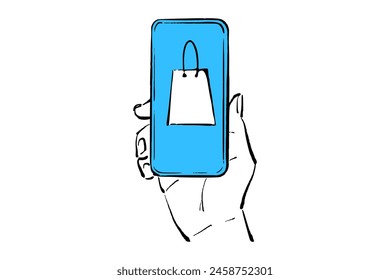 Online Shopping and Delivery Illustration with Simple and Modern Style