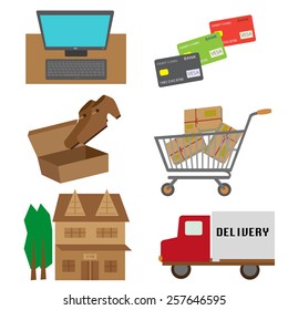 online shopping delivery set
