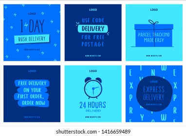 Online shopping delivery social media post collection template
