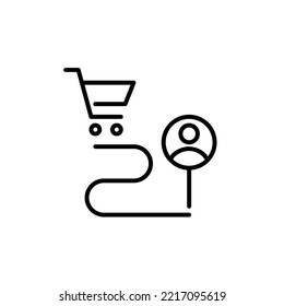 Online shopping delivery tracking. Pixel perfect, editable stroke icon