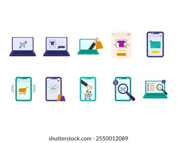 Online Shopping Design Element Set