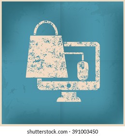 
Online shopping design on old background,grunge vector