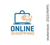 Online shopping design vector, Online shopping logo