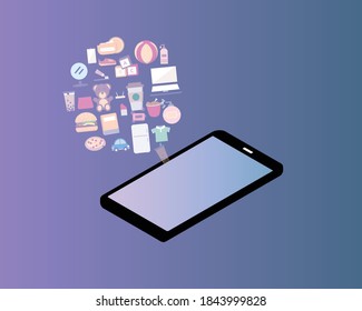 online shopping in digital age vector