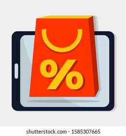 online shopping discount icon isolated vector illustration