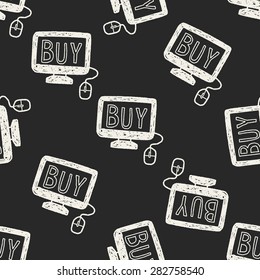 online shopping doodle seamless pattern background