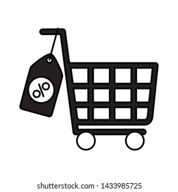 online shopping ecommerce cart tag price sale vector illustration