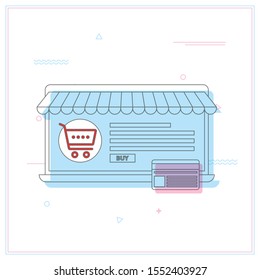 Online shopping and e-commerce concept.