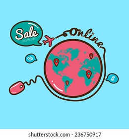 Online shopping and e-commerce concept