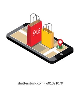 Online shopping and e-commerce concept
