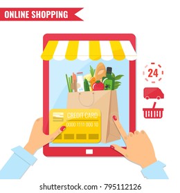 Online shopping, e-commerce concept