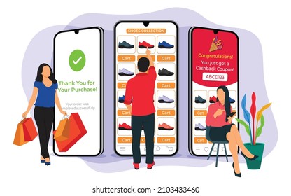Online shopping or Ecommerce concept illustration