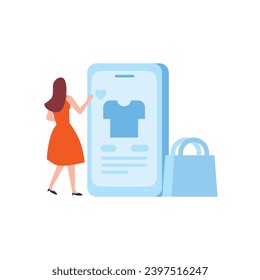 Online shopping and E-commerce concept set. Sale, orders, online payment, delivery, loyalty program.  Customer on the sale. App on mobile phone and computer.