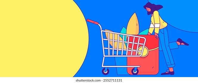 Online shopping e-commerce coupon concept flat vector concept operation hand drawn illustration
