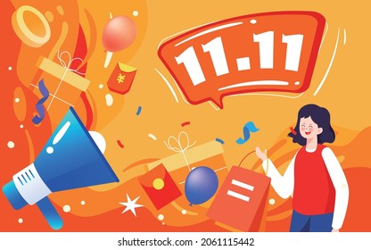 Online shopping e-commerce shopping festival illustration double 11 shopping Carnival Poster