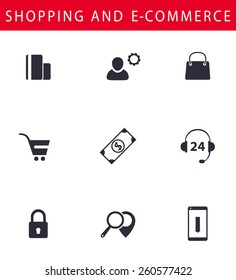 Online shopping, e-commerce flat icons, vector illustration, eps10, easy to edit