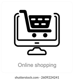 Online Shopping and ecommerce icon concept