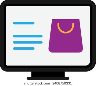 Icono de comercio electrónico Ilustración plana vectorial en línea