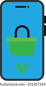 Online Shopping Ecommerce Icon Vector Flat Illustration