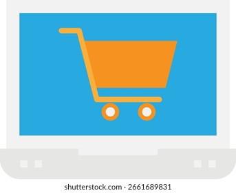 Online-Shopping E-Commerce-Symbol Vektor Flache Illustration