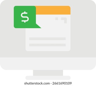 Online Shopping Ecommerce Icon Vector Flat Illustration