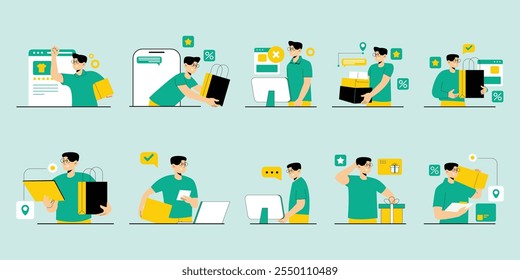 Online shopping and E-commerce Illustration