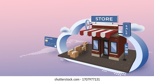 Online shopping e-commerce store building cloud 