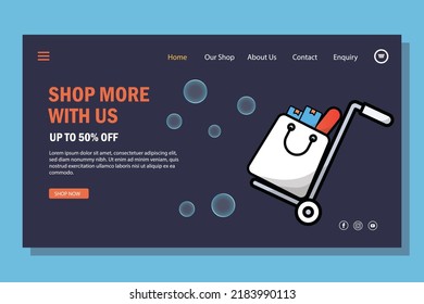 Online shopping ecommerce template, Landing page design