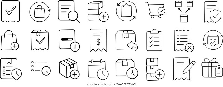Compras en línea Essentials Icon Set.