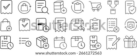 Online Shopping Essentials Icon Set.