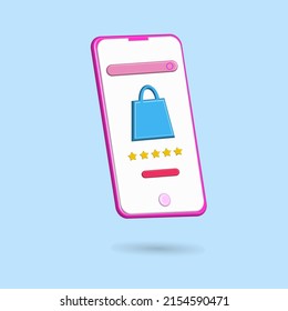 Online shopping fashion store on smartphone, blue background best for your content marketing property images