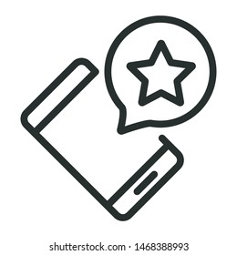 online shopping feedback - minimal line web icon. simple vector illustration. concept for infographic, website or app.