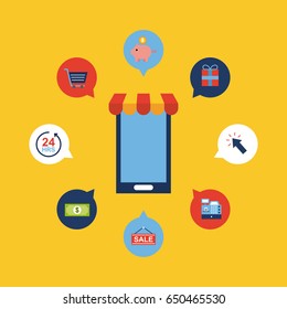 online shopping flat