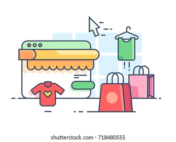 Online shopping flat