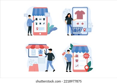 Online Shopping Flat Bundle Design