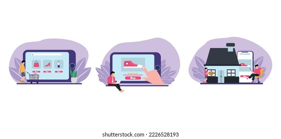 Online Shopping Flat Bundle Design