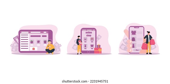 Online Shopping Flat Bundle Design