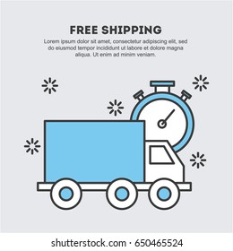 online shopping flat concept