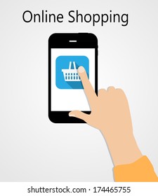 Online Shopping Flat Concept Vector Illustration 