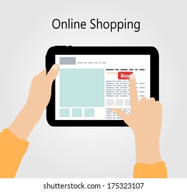 Online Shopping Flat Concept Vector Illustration  