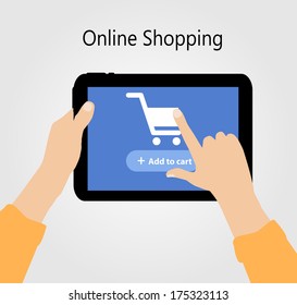 Online Shopping Flat Concept Vector Illustration  