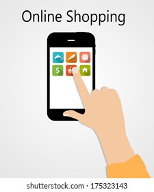 Online Shopping Flat Concept Vector Illustration 