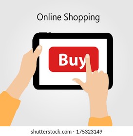 Online Shopping Flat Concept Vector Illustration  