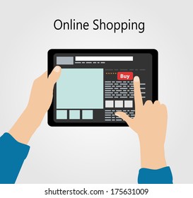 Online Shopping Flat Concept Vector Illustration  