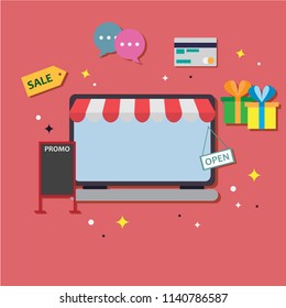 Online Shopping Flat Design