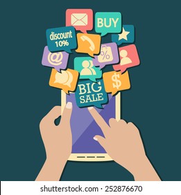 Online shopping flat design 