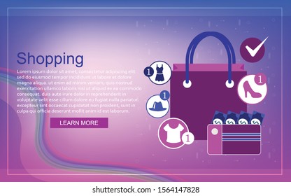 Online shopping flat design, Modern flat design concept of web page design for website and mobile website