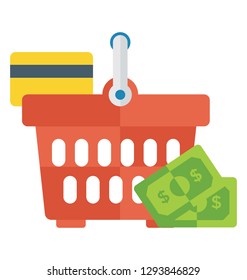 Online shopping flat icon design 