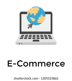 Online shopping flat icon design, internet shopping 